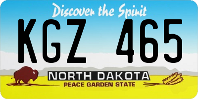 ND license plate KGZ465