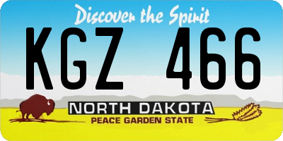 ND license plate KGZ466