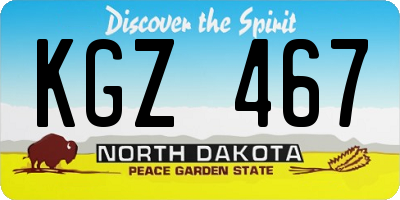 ND license plate KGZ467