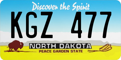 ND license plate KGZ477