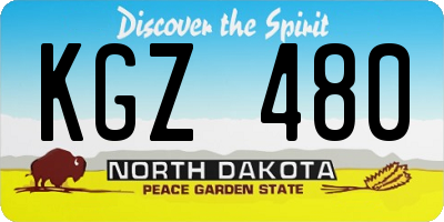 ND license plate KGZ480