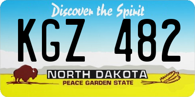 ND license plate KGZ482