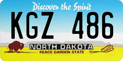 ND license plate KGZ486