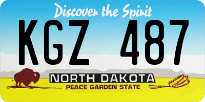 ND license plate KGZ487