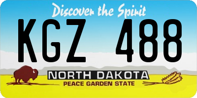 ND license plate KGZ488