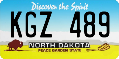 ND license plate KGZ489