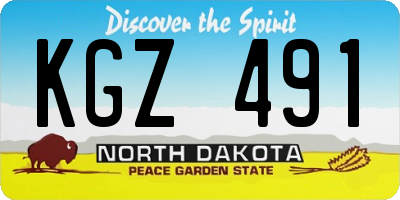 ND license plate KGZ491