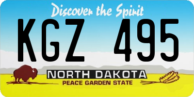 ND license plate KGZ495
