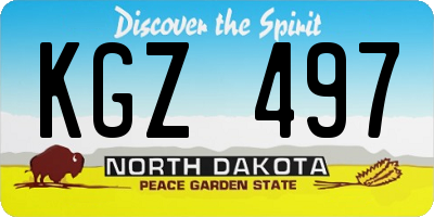 ND license plate KGZ497
