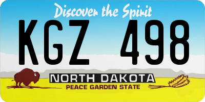 ND license plate KGZ498