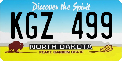 ND license plate KGZ499