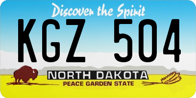 ND license plate KGZ504