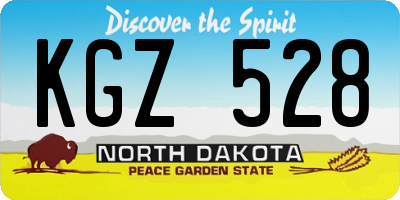 ND license plate KGZ528