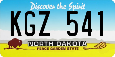 ND license plate KGZ541