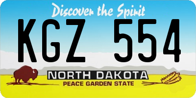ND license plate KGZ554
