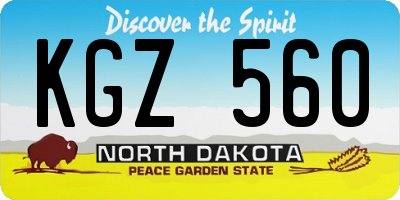 ND license plate KGZ560