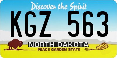 ND license plate KGZ563