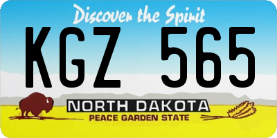 ND license plate KGZ565