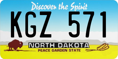 ND license plate KGZ571
