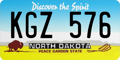 ND license plate KGZ576