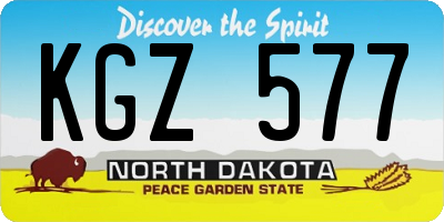 ND license plate KGZ577