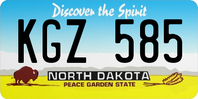 ND license plate KGZ585
