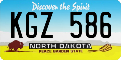 ND license plate KGZ586