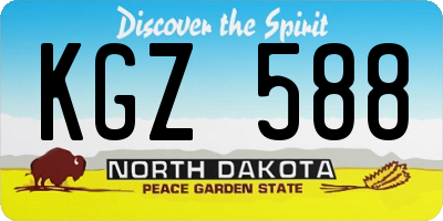 ND license plate KGZ588