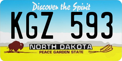 ND license plate KGZ593