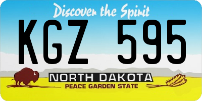 ND license plate KGZ595