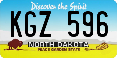 ND license plate KGZ596