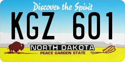 ND license plate KGZ601