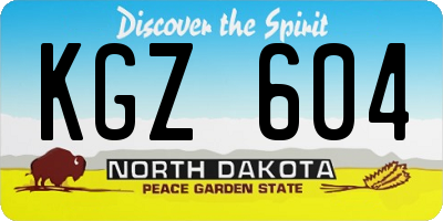 ND license plate KGZ604