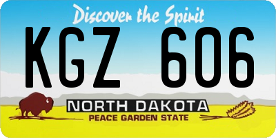 ND license plate KGZ606