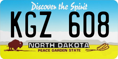 ND license plate KGZ608