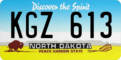 ND license plate KGZ613