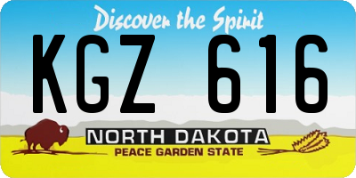 ND license plate KGZ616