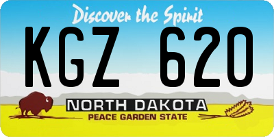 ND license plate KGZ620