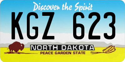 ND license plate KGZ623