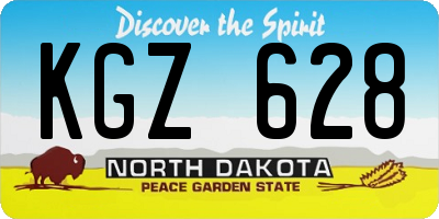 ND license plate KGZ628