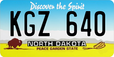 ND license plate KGZ640