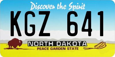 ND license plate KGZ641