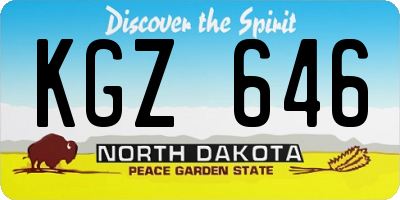 ND license plate KGZ646