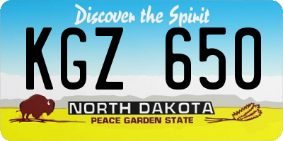 ND license plate KGZ650