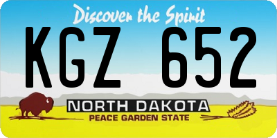 ND license plate KGZ652