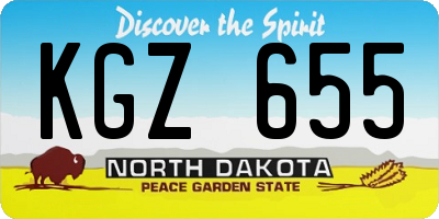 ND license plate KGZ655