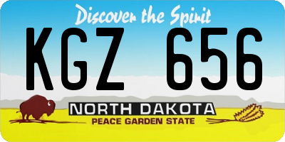 ND license plate KGZ656