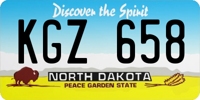 ND license plate KGZ658