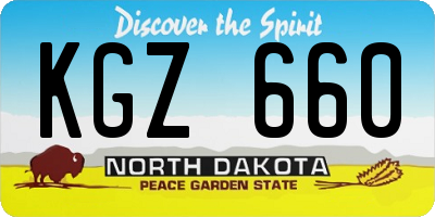 ND license plate KGZ660
