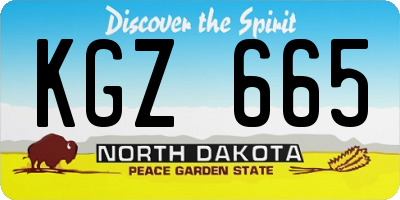 ND license plate KGZ665